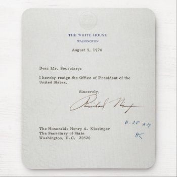 Letter Of Resignation Of Richard M. Nixon 1974 Mouse Pad by EnhancedImages at Zazzle