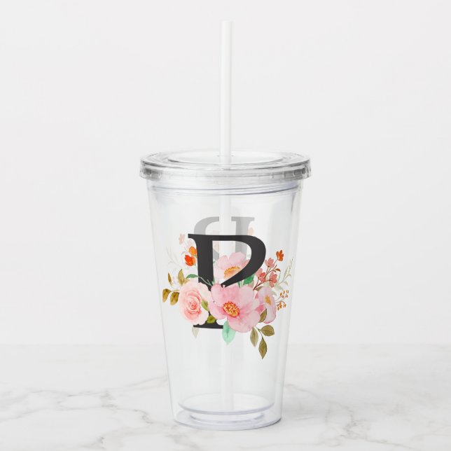 Letter P Acrylic Tumbler (Front)