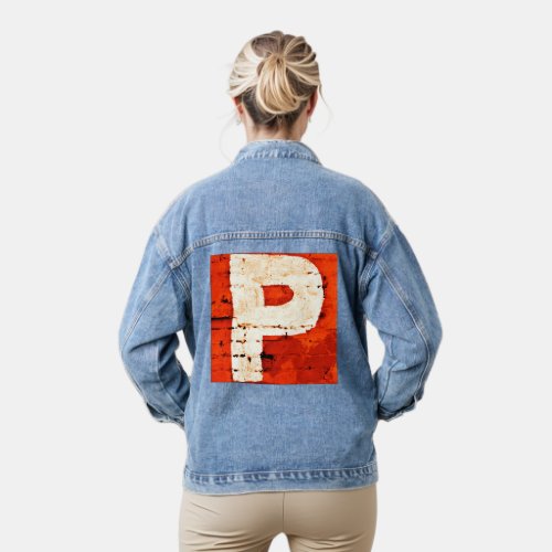 Letter P Alphabet Photography Denim Jacket