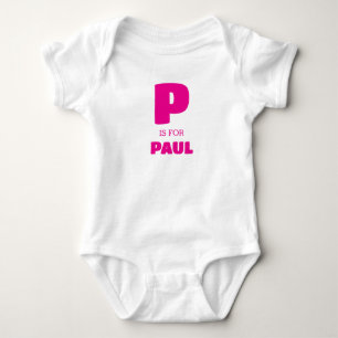 Letter P Baby Clothes, Baby Name One Piece Bodysuit