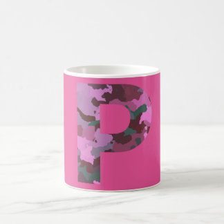 Letter P Camo with Pink Coffee Mug