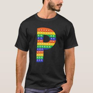 Letter P Capital Alphabet Fidget Pop It Matching P T-Shirt