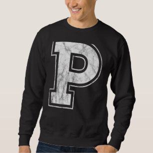 Letter P Capital Alphabet Monogram Initial Sweatshirt