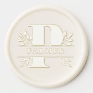 Letter P Classic Foliage Family Name Monogram Wax Seal Sticker