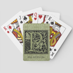 Letter P  First Letter Monogram Personalized Poker Cards
