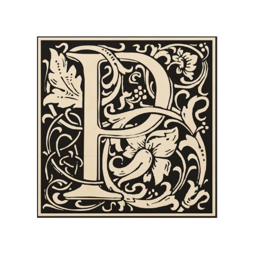 Letter P Medieval Monogram Art Nouveau