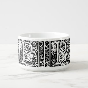 Letter P Medieval Monogram Art Nouveau Bowl