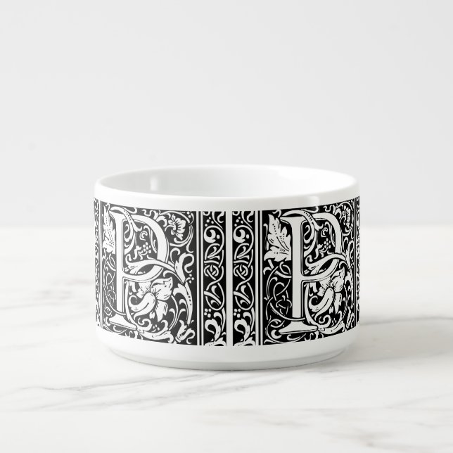 Letter P Medieval Monogram Art Nouveau Bowl (Center)