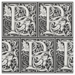 Letter P Medieval Monogram Art Nouveau Fabric