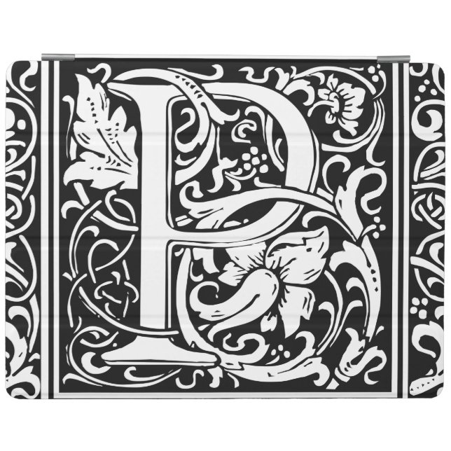 Letter P Medieval Monogram Art Nouveau iPad Smart Cover (Horizontal)