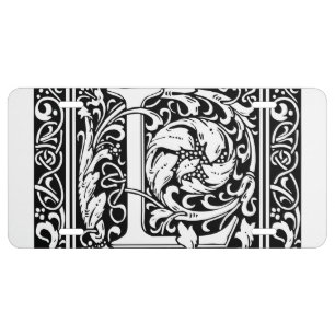 Letter P Medieval Monogram Art Nouveau License Plate
