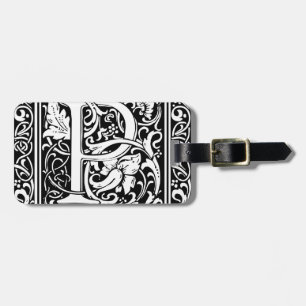 Letter P Medieval Monogram Art Nouveau Luggage Tag