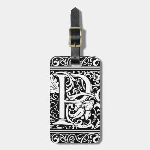 Letter P Medieval Monogram Art Nouveau Luggage Tag