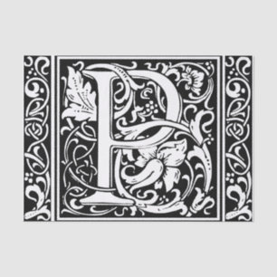 Letter P Medieval Monogram Art Nouveau Tissue Paper