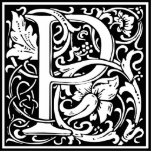 Letter P Medieval Monogram Vintage Initial Cutout<br><div class="desc">This initial P is part of a complete series of upper case William Morris inspired typography initials. The black and white lettering is highly decorative, styled after the fancy typography of the middle ages. Cute and trendy, this is a vintage chic monogram P - letter P- swirly P . Customize...</div>