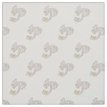 Letter P monogram decorative text custom fabric