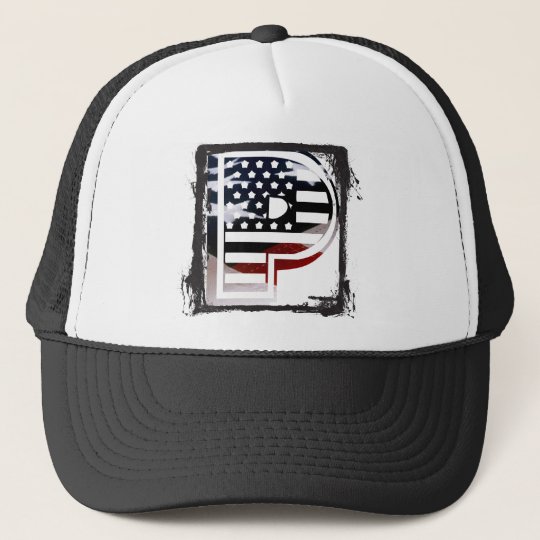 Letter P Monogram Initial USA Trucker Hat | Zazzle.com