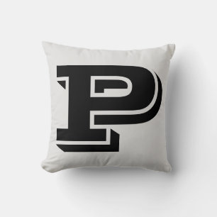 LETTER P MONOGRAM PILLOW