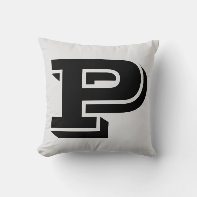 LETTER P MONOGRAM PILLOW (Front)