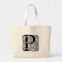 Letter P Monogram Vintage Celtic Knot Print