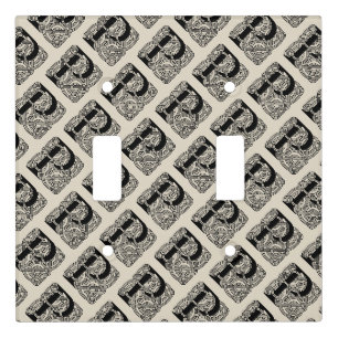 Letter P Monogram Vintage Celtic Knot Print Light Switch Cover