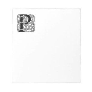 Letter P Monogram Vintage Celtic Knot Print Notepad