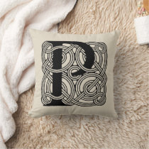 Letter P Monogram Vintage Celtic Knot Print