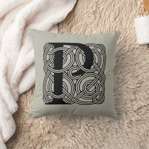 Letter P Monogram Vintage Celtic Knot Print