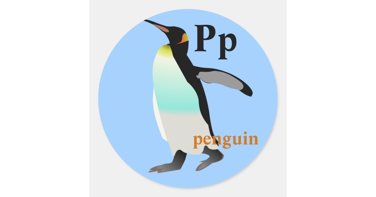 Letter P penguin Stickers | Zazzle