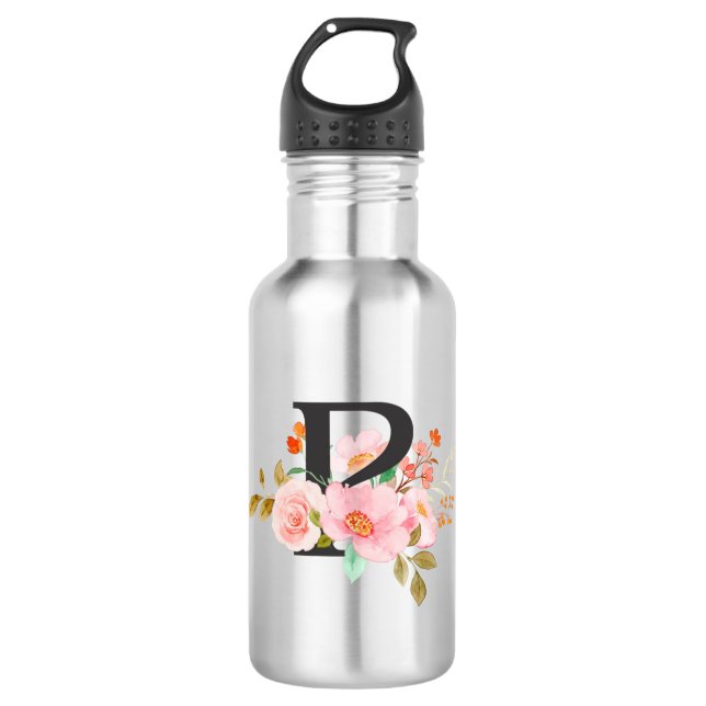 Letter P Stainless Steel Water Bottle (Front)