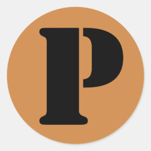 Letter P Stencil Alphabet by Janz Peru Gold Classic Round Sticker