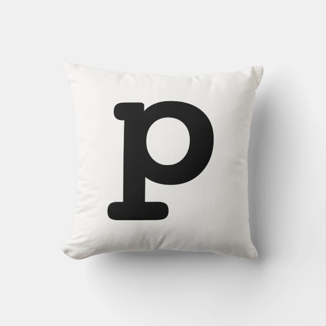 Letter P Throw Pillow (Front)