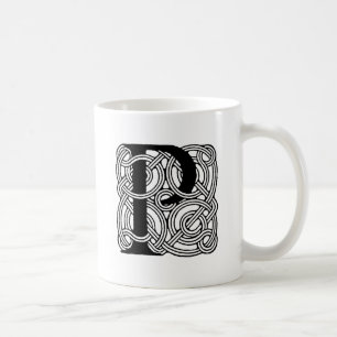 Letter P Vintage Celtic Knot Monogram Coffee Mug