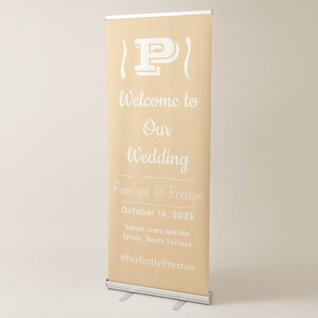  Letter P — Wedding Welcome Signage Large Vertical Retractable Banner (3/4)