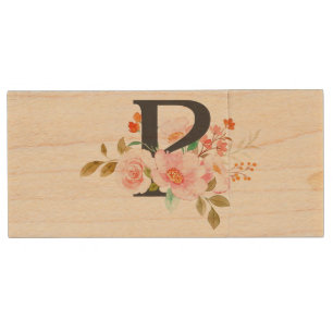 Letter P Wood Flash Drive