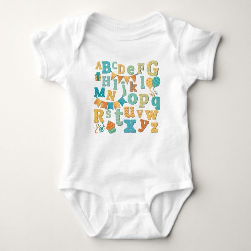 Letter Party One_Piece Baby Bodysuit