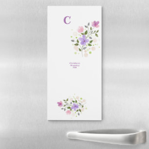 Letter plus First Name Christina Floral Design Magnetic Notepad