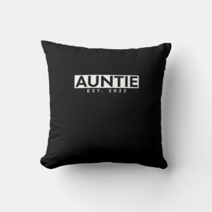 Letter Print Graphic Auntie est. 2022 Throw Pillow