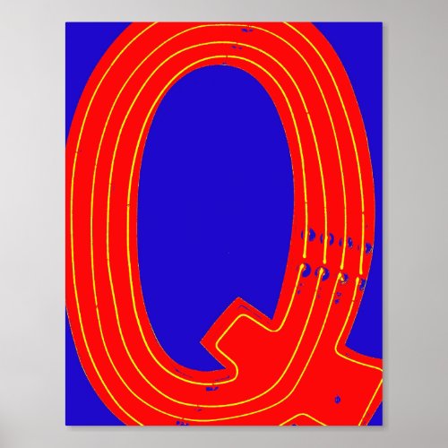 Letter Q Alphabet Photography in Neon Foil Prints