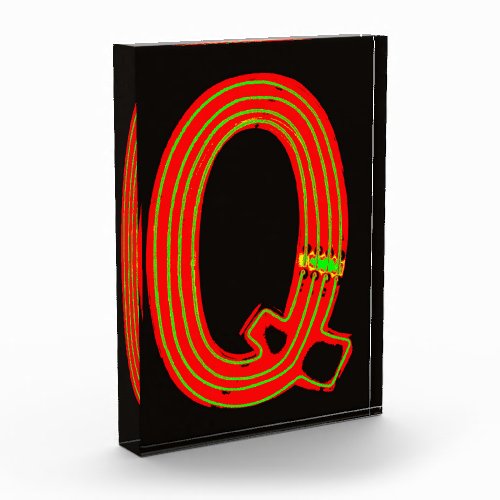 Letter Q Alphabet Photography in Neon Photo Block