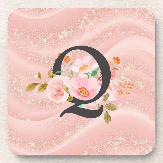 Letter Q Beverage Coaster (Front)