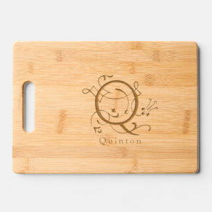 Letter Q Elegant Monogram Personalized Name Engraved Cutting Board