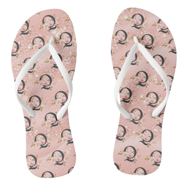 Letter Q Flip Flops (Footbed)