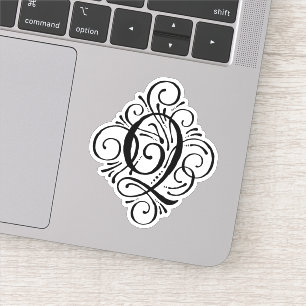 Letter Q Initial Elegant Flourish Monogram Sticker