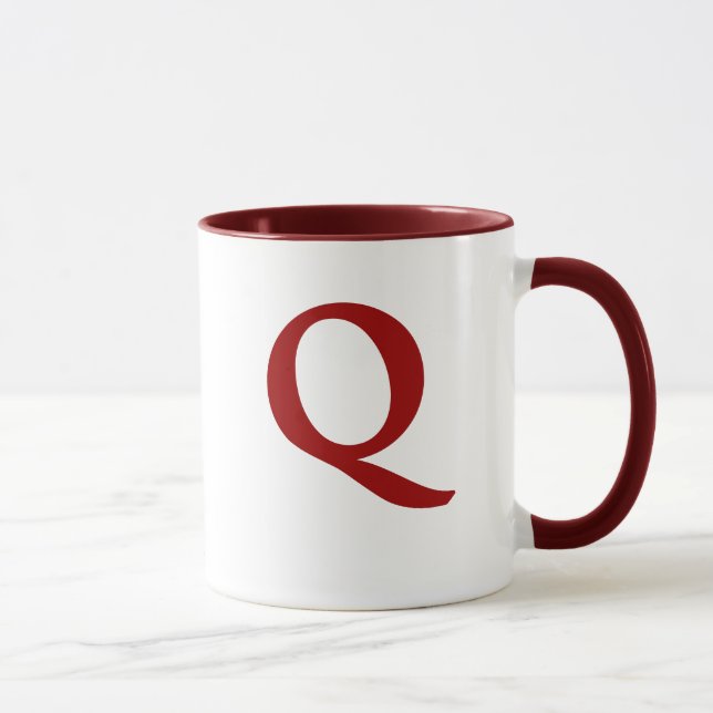 "Letter Q"  "Matt Antique Bold" Mug (Right)