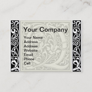 Letter Q Medieval Monogram Art Nouveau Business Card