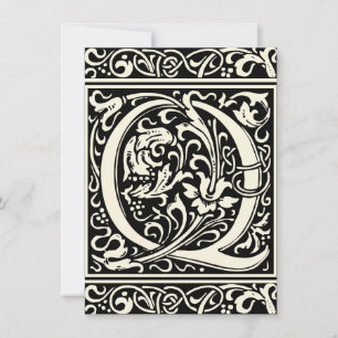 Letter Q Medieval Monogram Art Nouveau Invitation