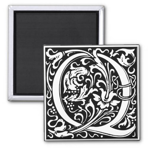 Letter Q Medieval Monogram Art Nouveau Magnet