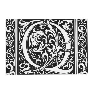 Letter Q Medieval Monogram Art Nouveau Placemat