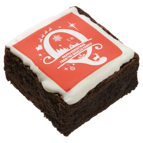 Letter Q Monogram Initial Family Name Greeting Brownie